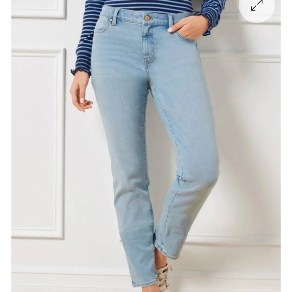 NWOT Talbots Curvy Slim Ankle Jean Seastone Wash Denim 14 - Picture 1 of 15